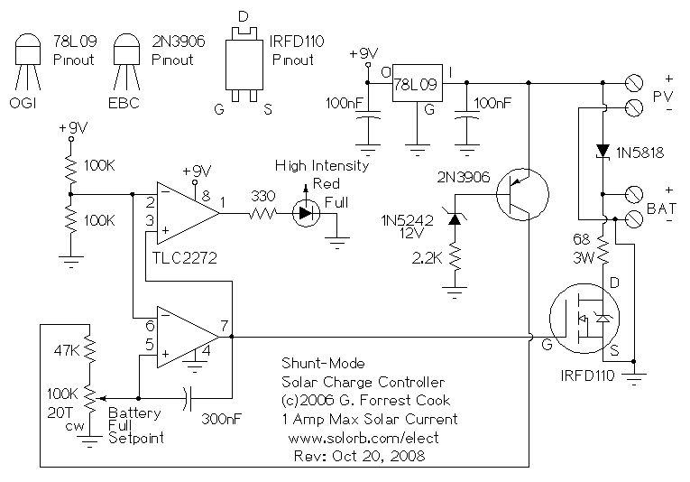 Схема контроллера заряда аккумулятора